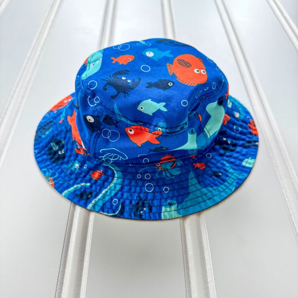 4/$10 - Baby Ocean Nautical Print Sun Hat / Bucket Hat